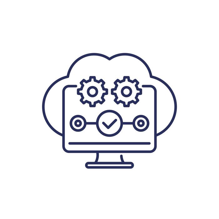 cloud services and saas line icon vector